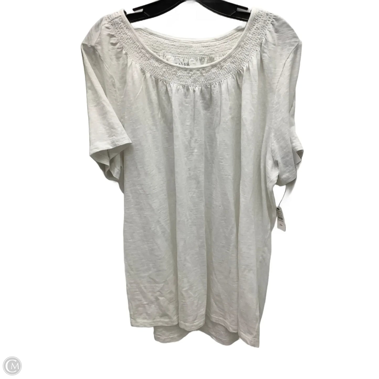 Top Short Sleeve By Talbots In White, Size: 2x