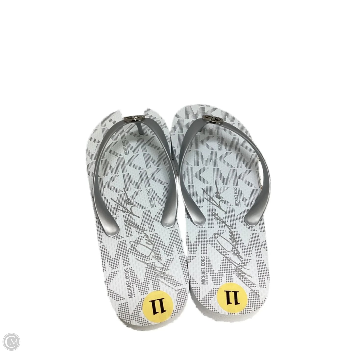 Sandals Flip Flops By Michael By Michael Kors In Grey & White, Size: 11