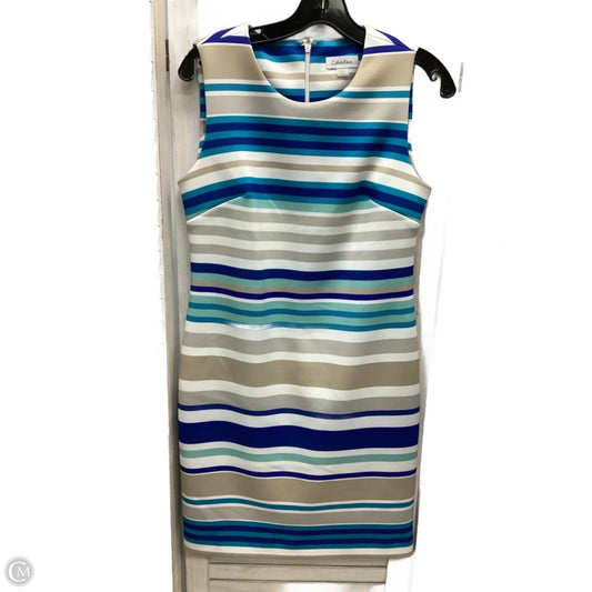 Dress Work By Calvin Klein In Striped Pattern, Size: 8