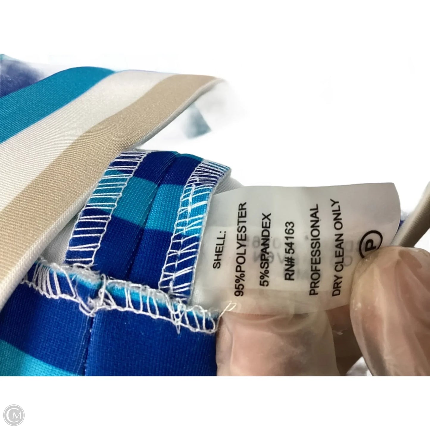 Dress Work By Calvin Klein In Striped Pattern, Size: 8