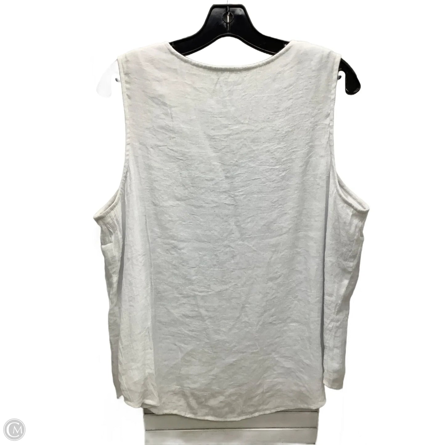 Top Sleeveless By Croft And Barrow In White, Size: Xxl