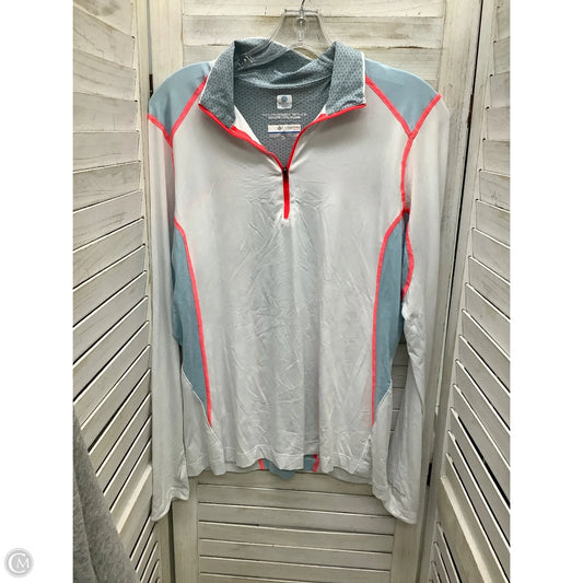 Athletic Top Long Sleeve Collar By Columbia In White, Size: L