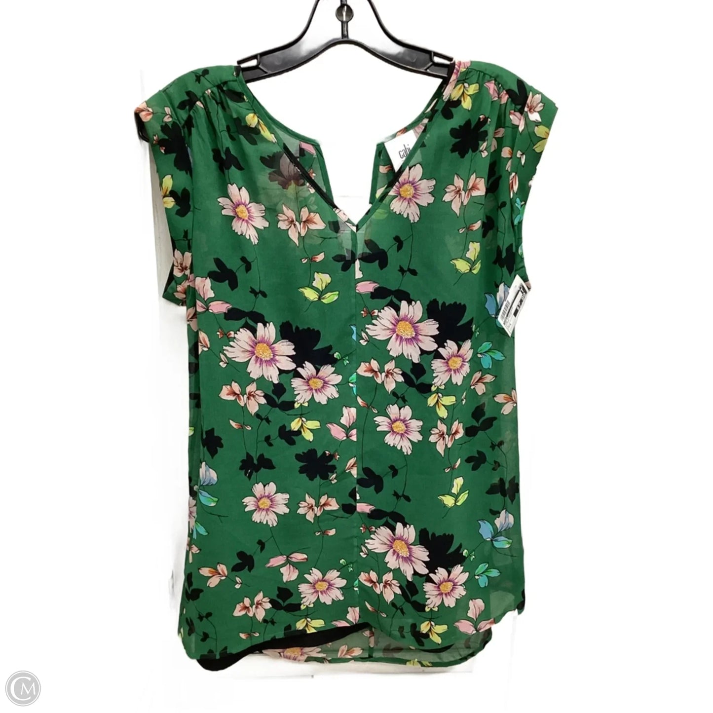 Top Sleeveless By Cabi In Floral Print, Size: S