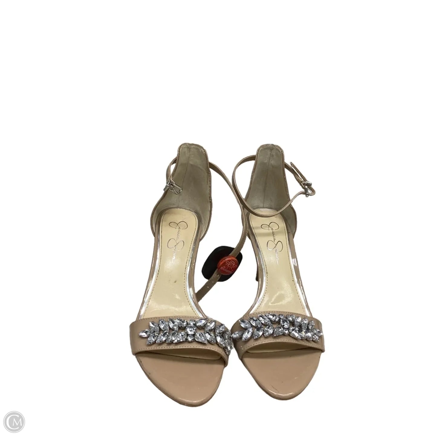 Sandals Heels Kitten By Jessica Simpson In Beige, Size: 9.5