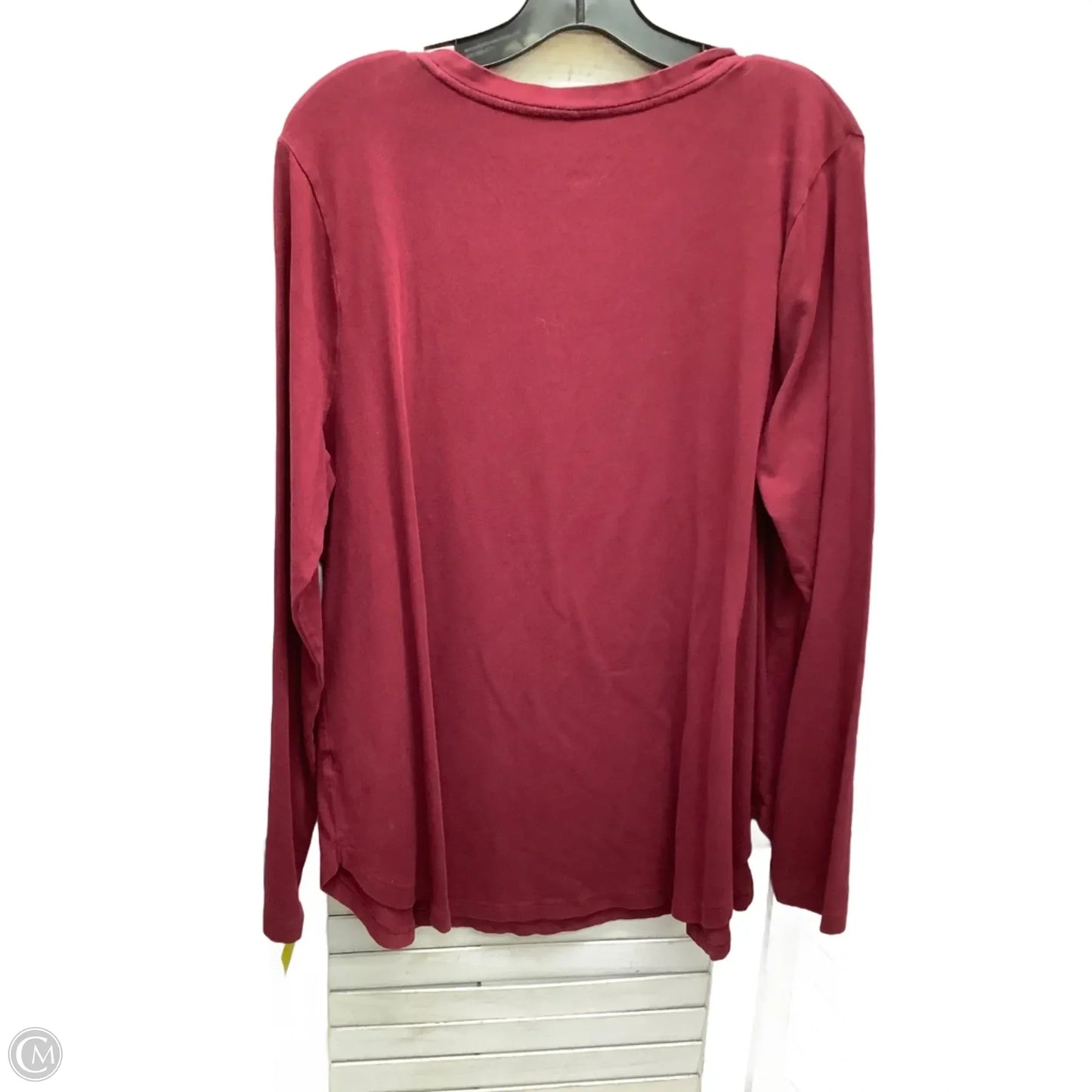Top Long Sleeve By Ava & Viv In Maroon, Size: 1x