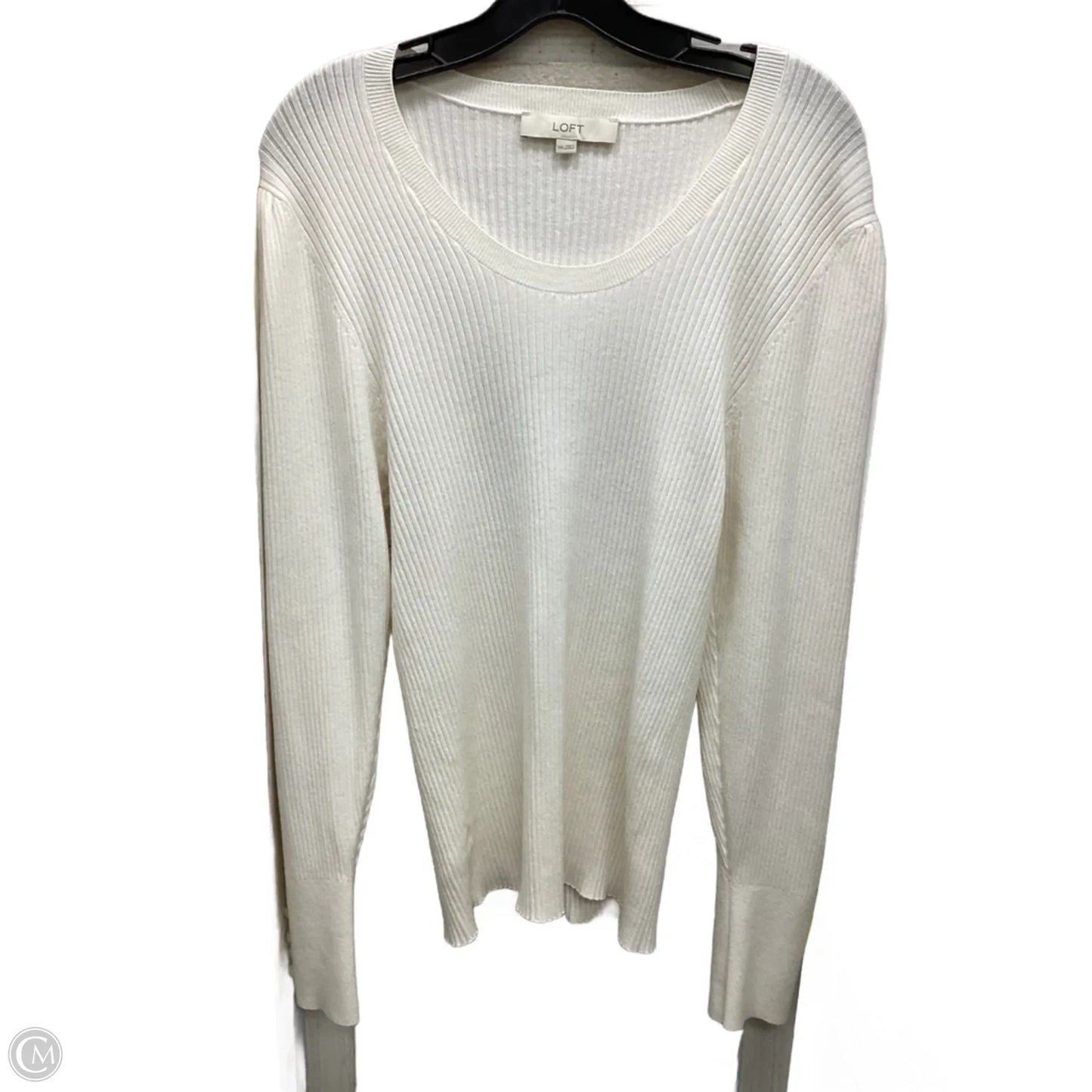 Top Long Sleeve By Loft In Ivory, Size: Xxl