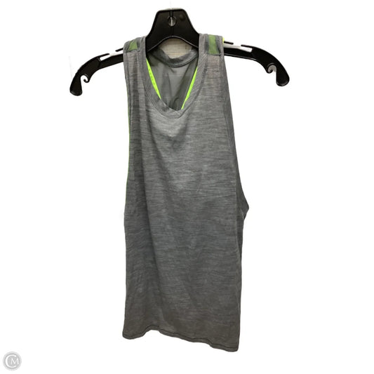 Athletic Tank Top By Lululemon In Grey & Yellow, Size: S