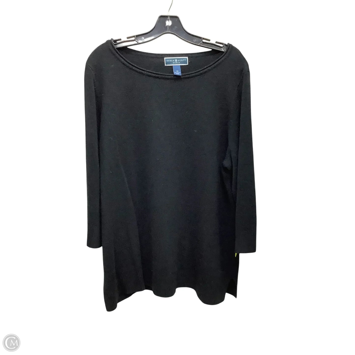 Sweater By Karen Scott In Black, Size: 1x