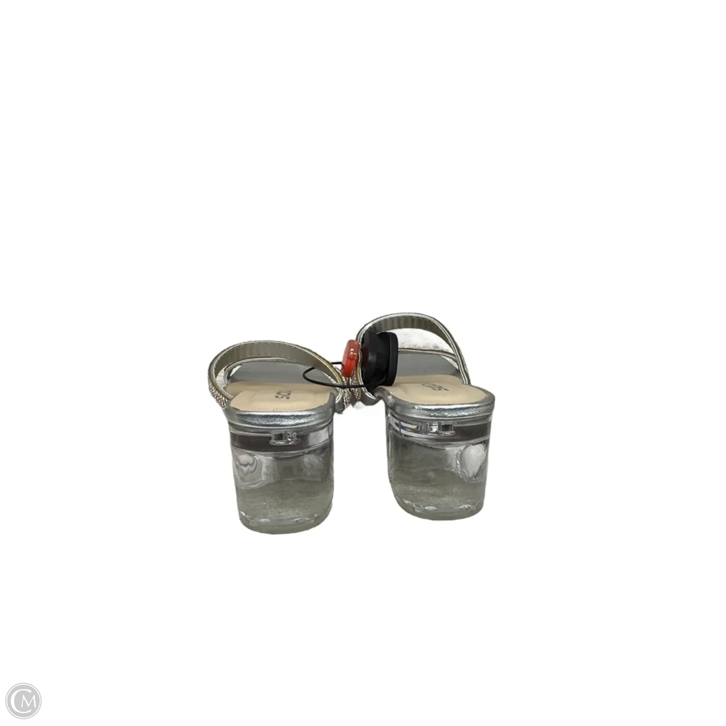 Sandals Heels Block By Soda In Silver, Size: 7