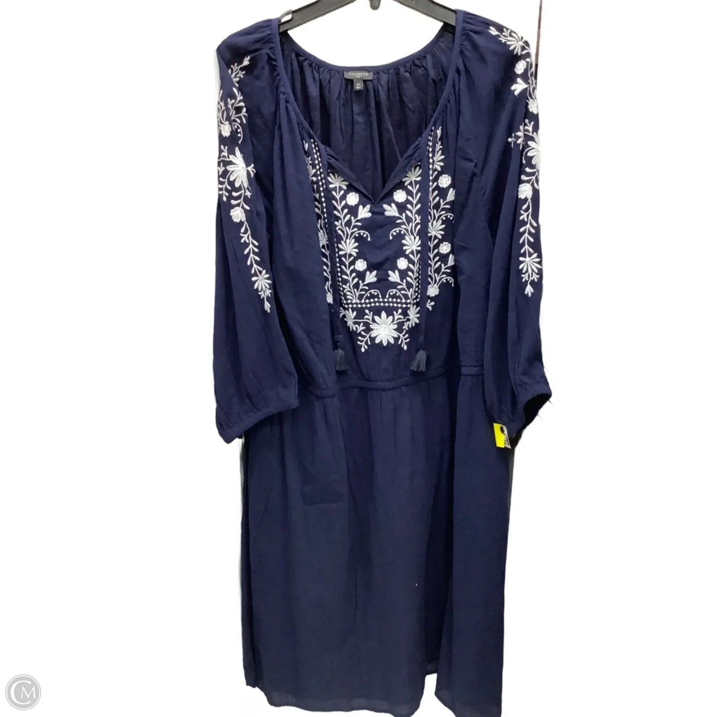 Dress Casual Midi By Talbots In Blue & White, Size: 3x