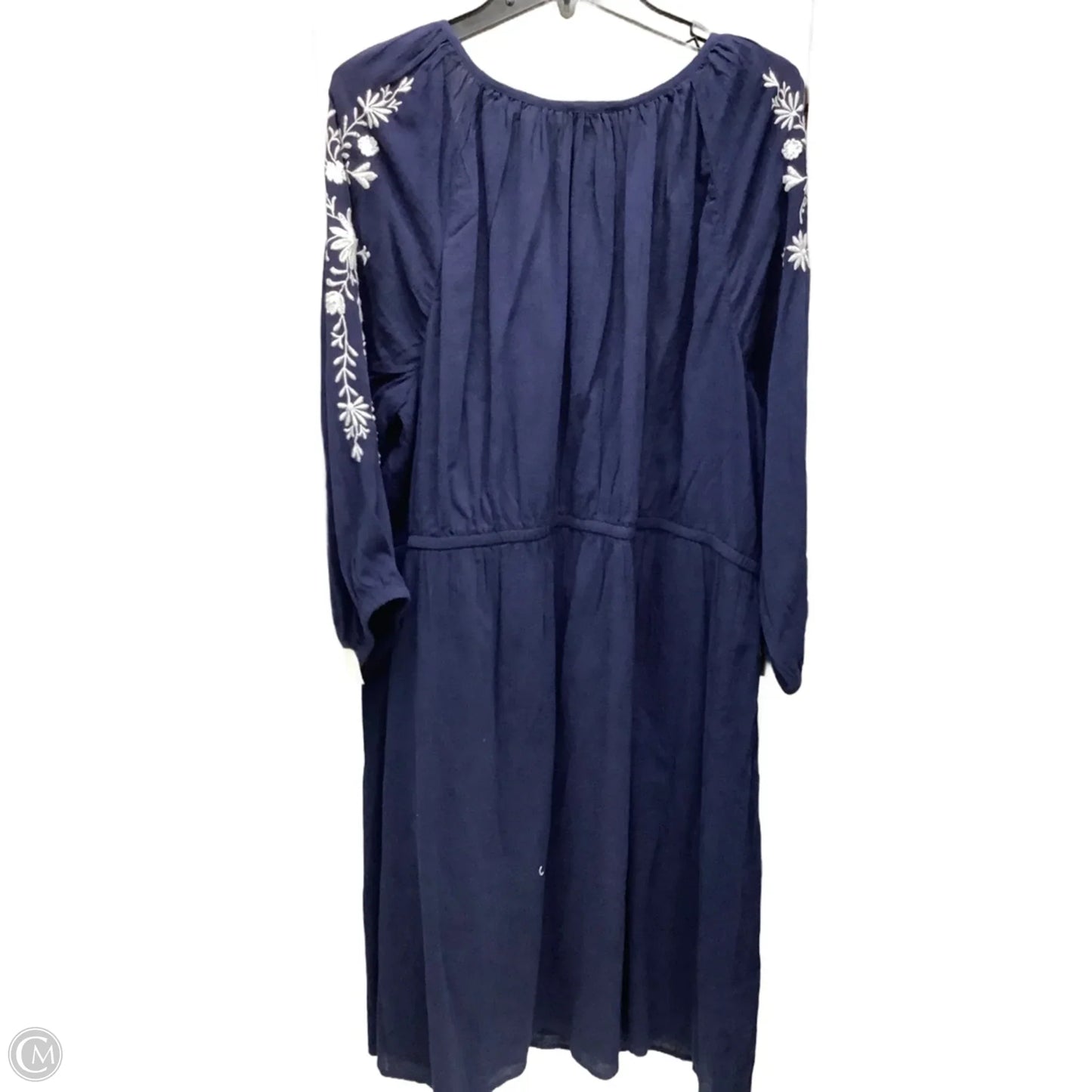 Dress Casual Midi By Talbots In Blue & White, Size: 3x