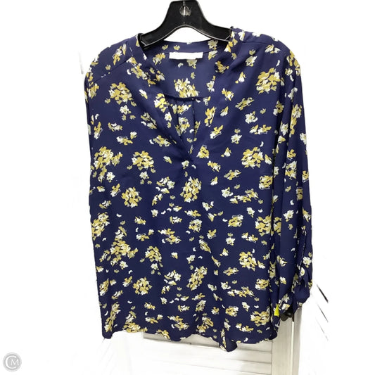 Blouse Long Sleeve By Lush In Floral Print, Size: 1x