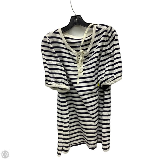 Top Short Sleeve By Talbots In Striped Pattern, Size: 2x