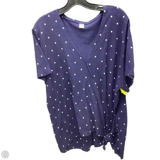 Top Short Sleeve By Old Navy In Polkadot Pattern, Size: Xxl