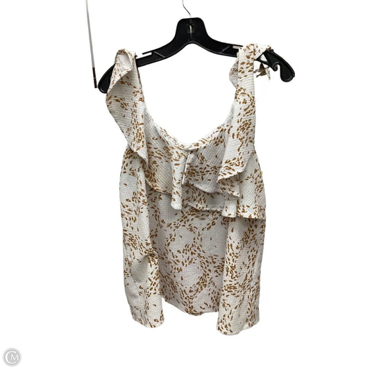 Top Sleeveless By Nine West Apparel In Brown & Cream, Size: Xl