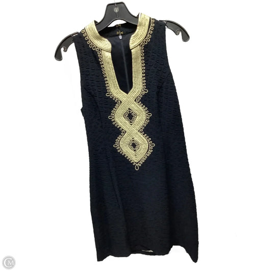 Dress Designer By Lilly Pulitzer In Black & Gold, Size: 8