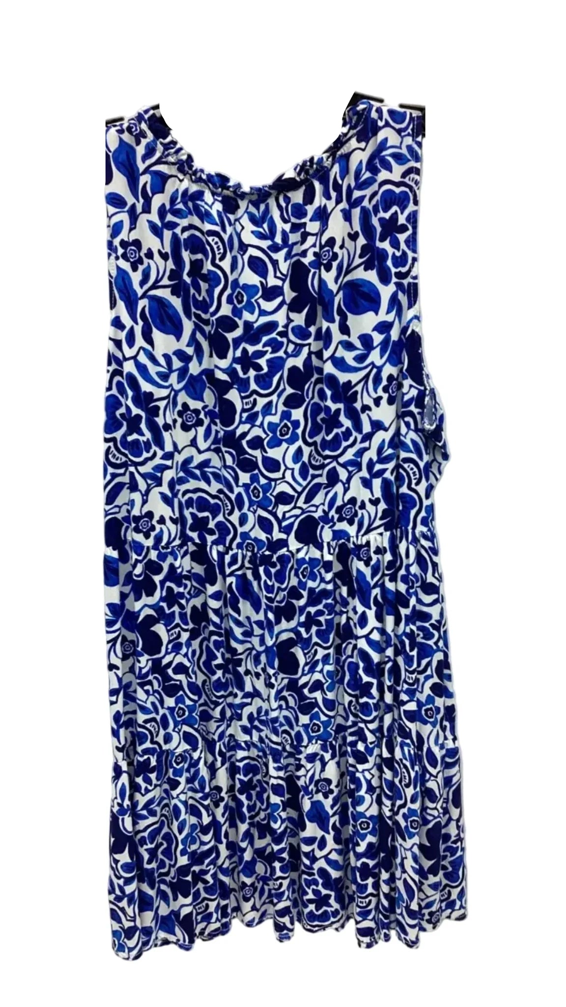 Dress Casual Midi By Stella Parker In Blue & White, Size: Xl