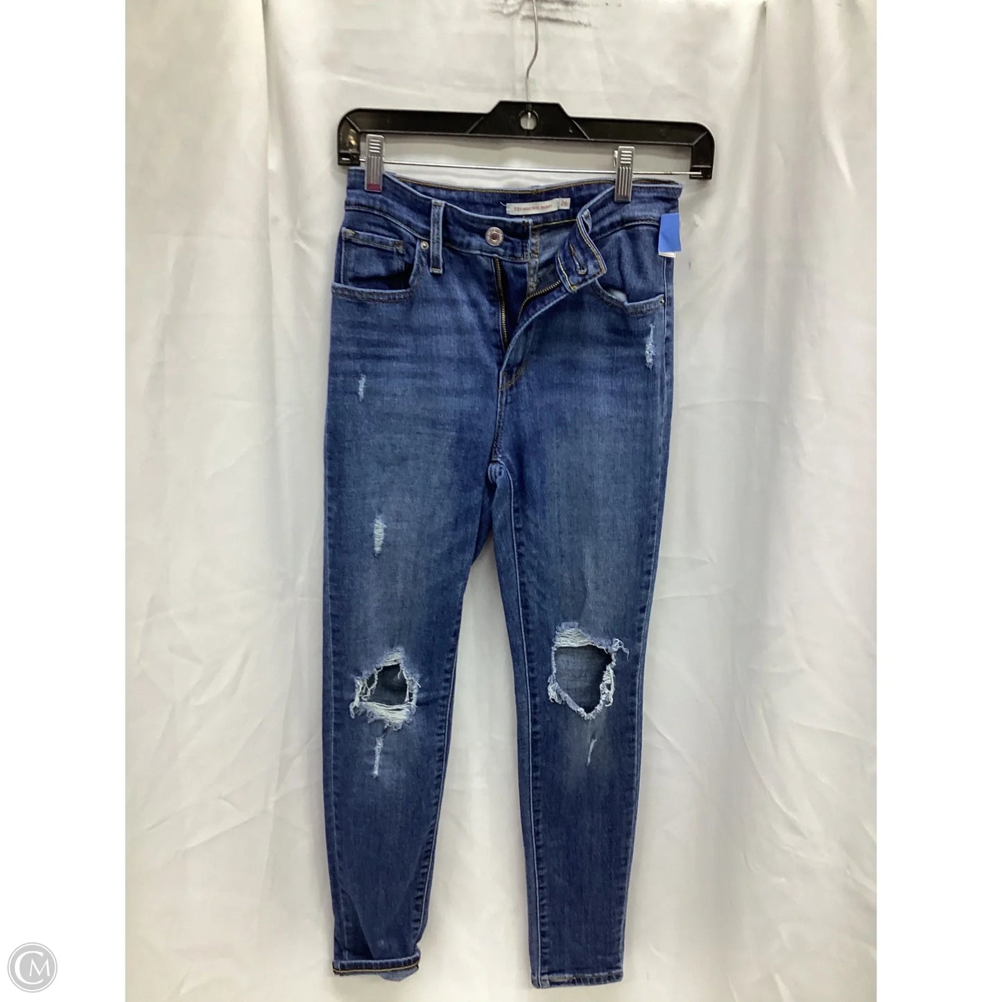 Jeans Skinny By Levis In Blue Denim, Size: 4
