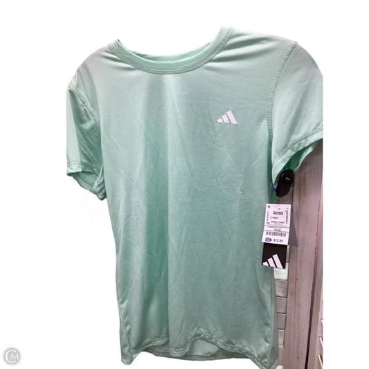Athletic Top Short Sleeve By Adidas In Teal, Size: M