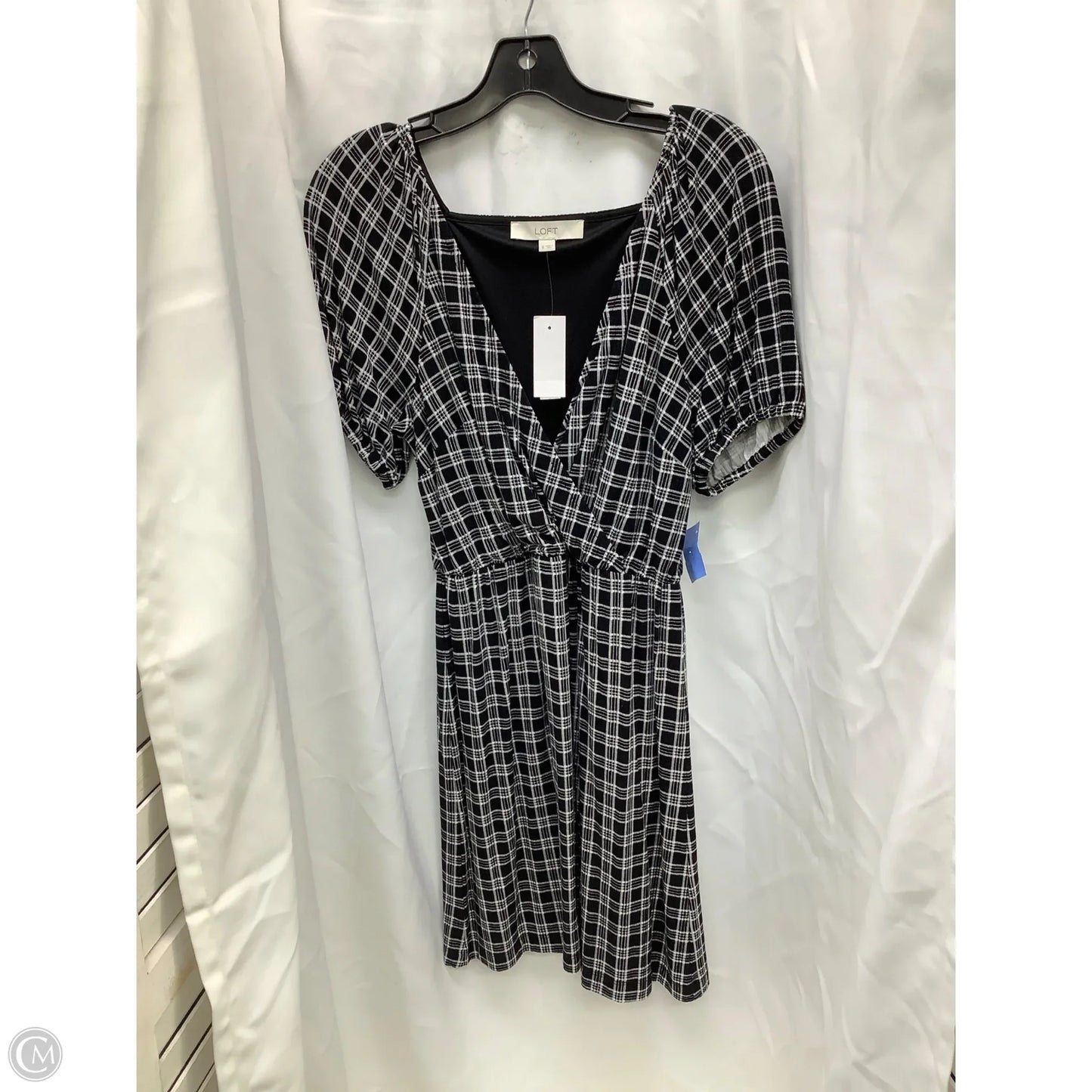 Dress Casual Midi By Loft In Plaid Pattern, Size: S
