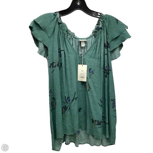 Top Short Sleeve By A New Day In Floral Print, Size: Xxl