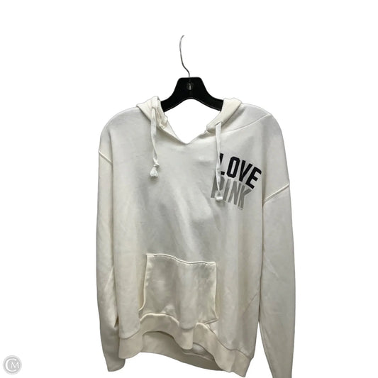 Sweatshirt Hoodie By Pink In Ivory, Size: M