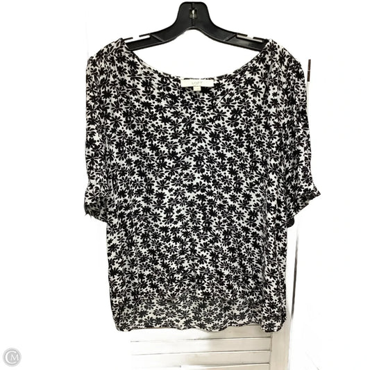 Top Short Sleeve By Loft In Floral Print, Size: L