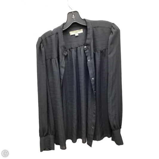 Top Long Sleeve By Loft In Black, Size: M