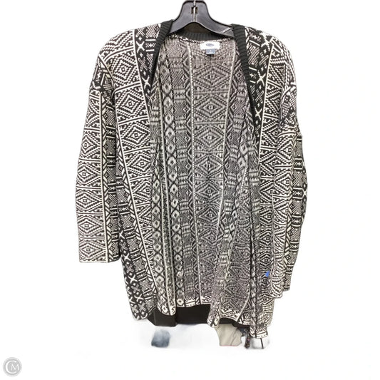 Sweater Cardigan By Old Navy In Black & White, Size: S