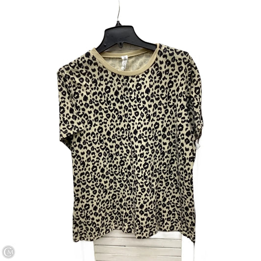 Top Short Sleeve By Clothes Mentor In Leopard Print, Size: Xxl