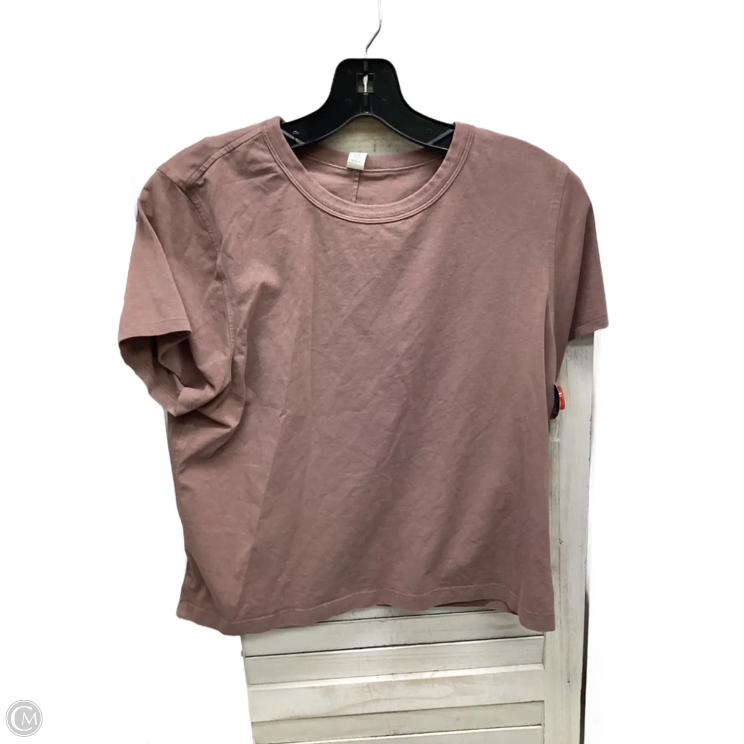 Top Short Sleeve By Lululemon In Beige, Size: 8
