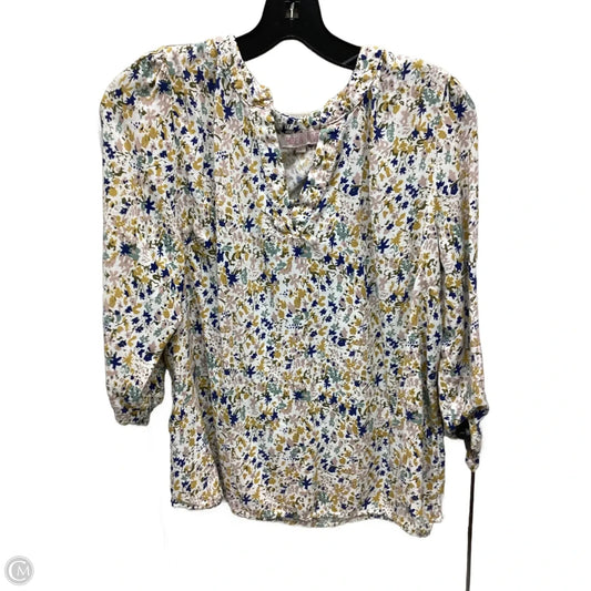 Top Long Sleeve By Clothes Mentor In Floral Print, Size: L