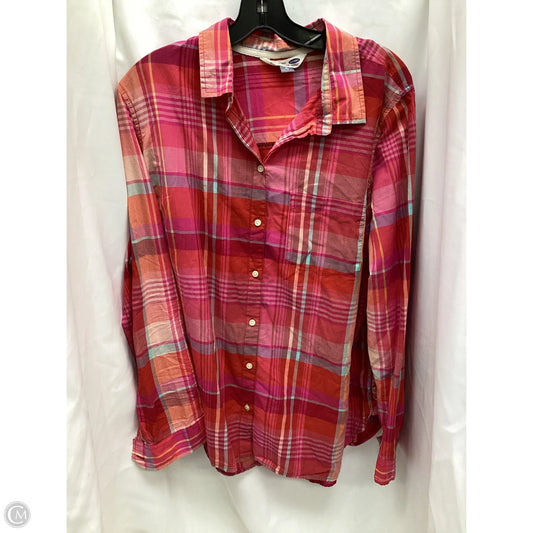 Top Long Sleeve By Old Navy In Plaid Pattern, Size: Xl
