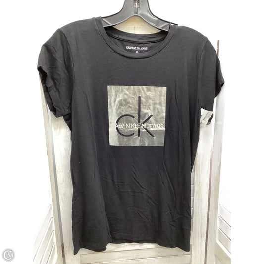 Top Short Sleeve By Calvin Klein In Black, Size: M