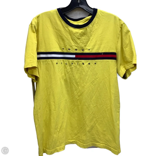Top Short Sleeve By Tommy Hilfiger In Yellow, Size: L