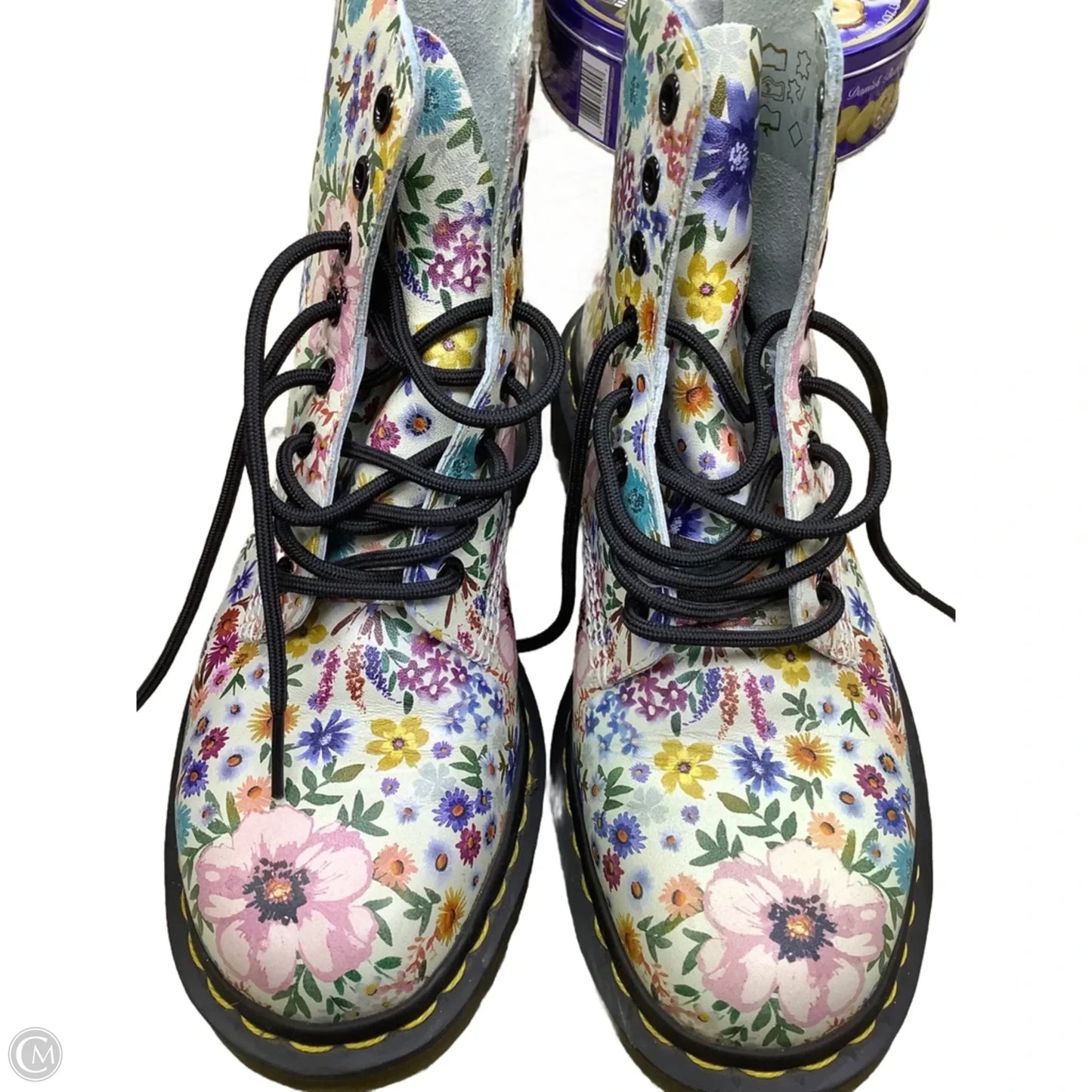 Boots Combat By Dr Martens In Floral Print, Size: 8