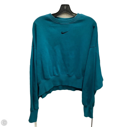 Sweatshirt Crewneck By Nike Apparel In Teal, Size: S