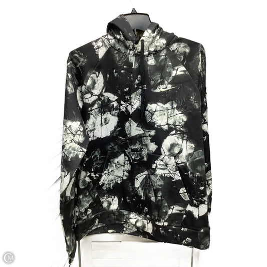 Sweatshirt Hoodie By Nike Apparel In Black & White, Size: M