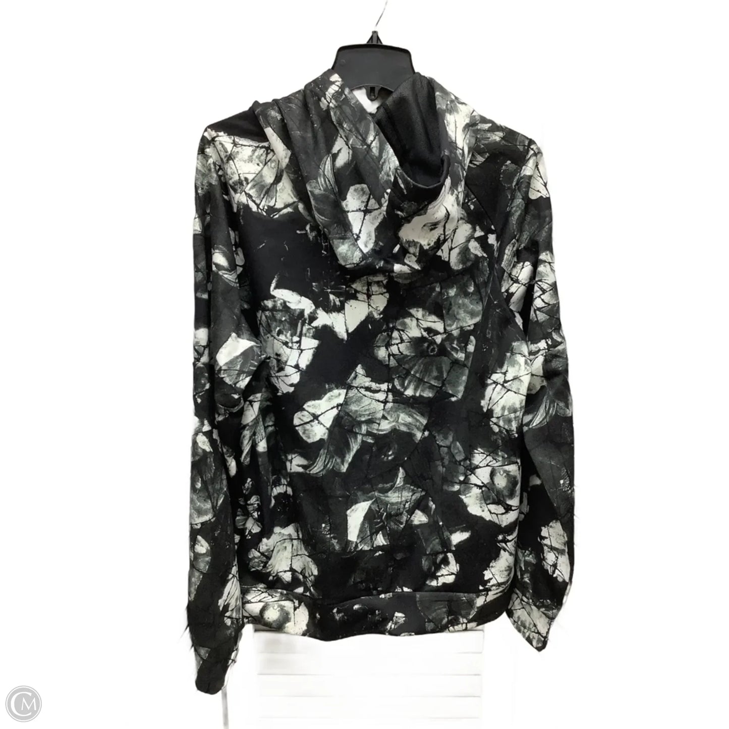 Sweatshirt Hoodie By Nike Apparel In Black & White, Size: M