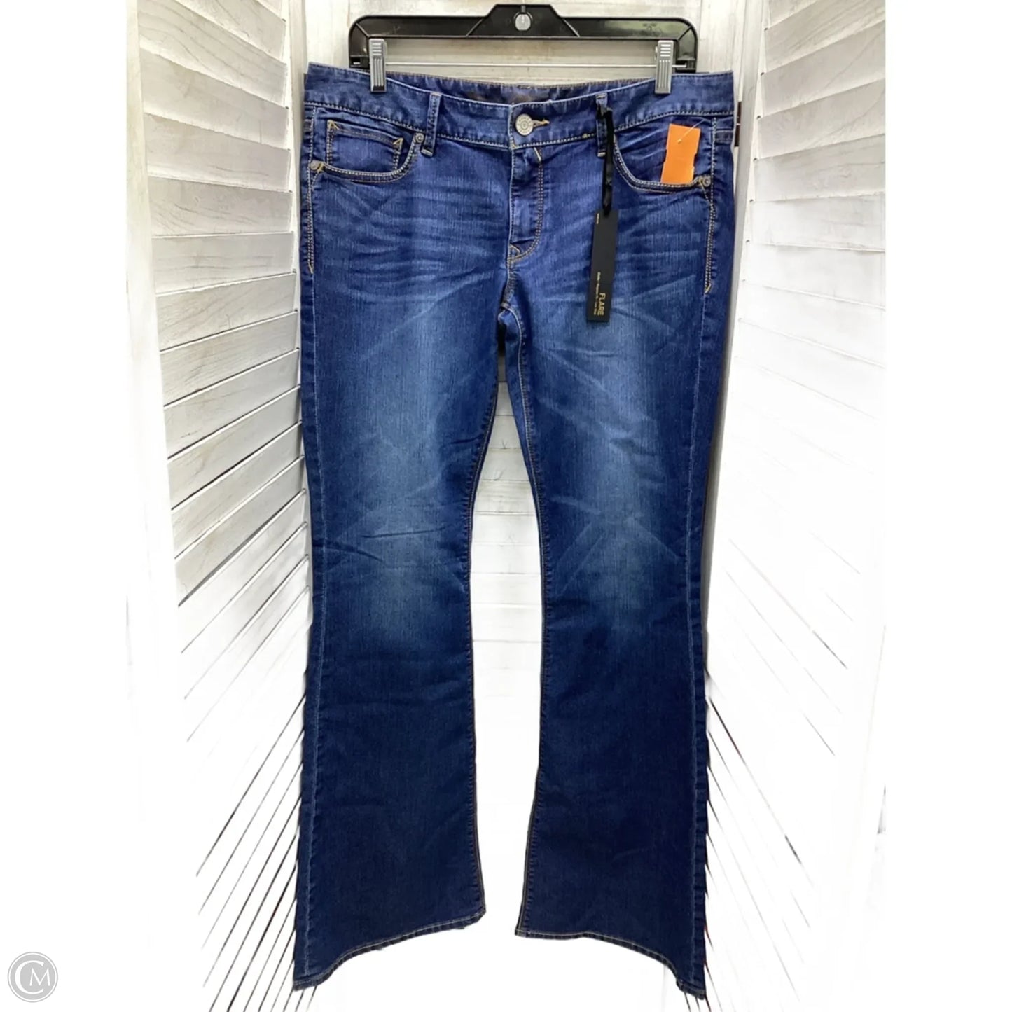 Jeans Flared By Express In Blue Denim, Size: 10