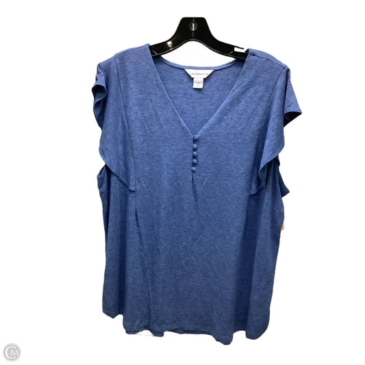 Top Sleeveless By Liz Claiborne In Blue, Size: 1x