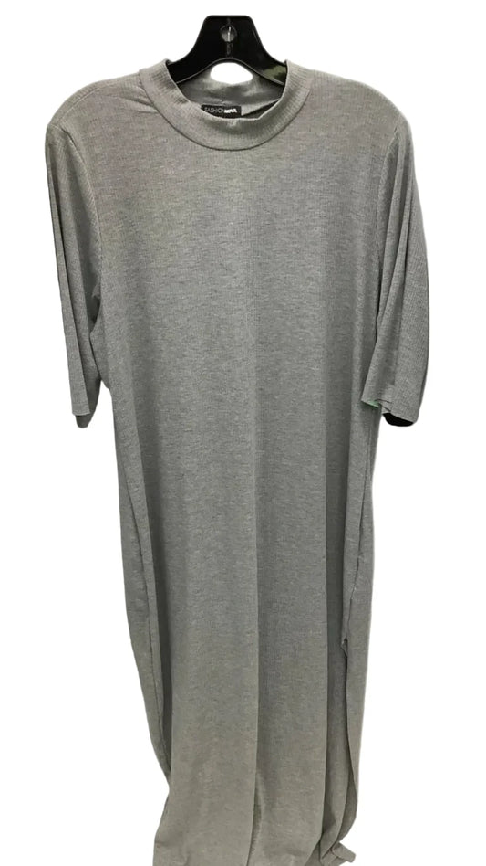 Dress Casual Maxi By Fashion Nova In Grey, Size: 2x