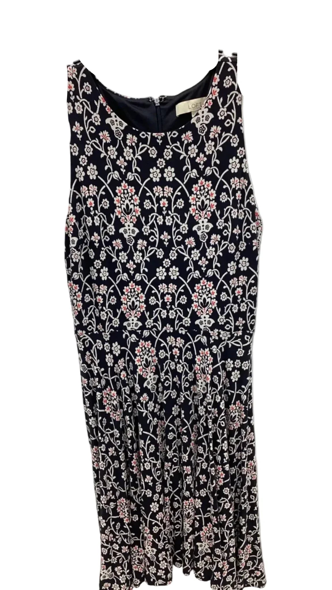Dress Casual Midi By Loft In Floral Print, Size: M