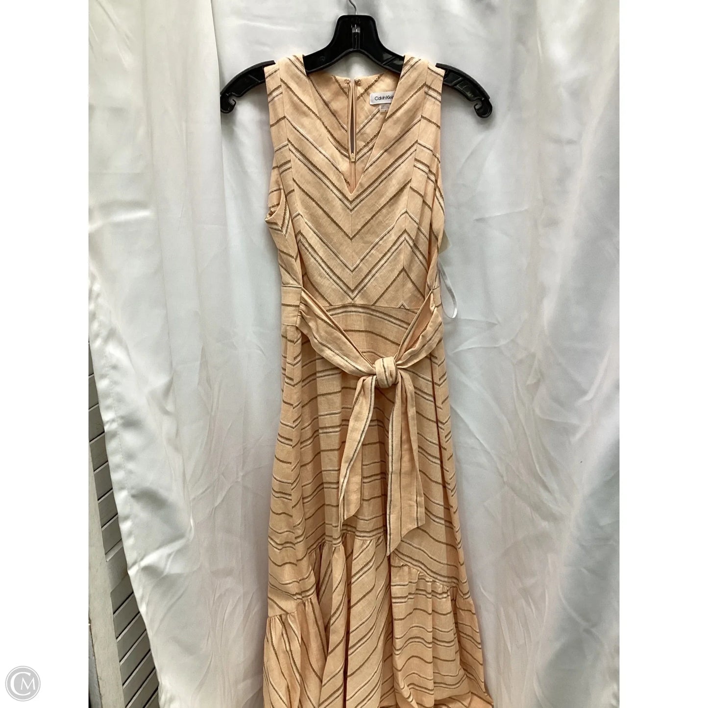 Dress Casual Maxi By Calvin Klein In Striped Pattern, Size: 4