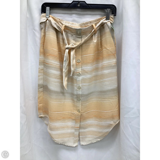 Skirt Midi By Cato In Orange & White, Size: S