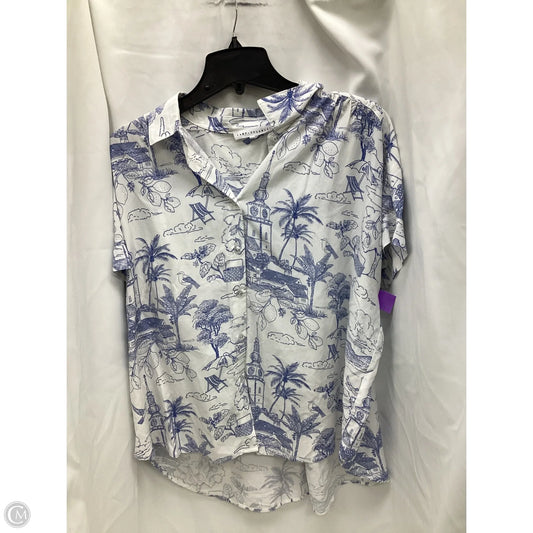 Top Short Sleeve By Jane And Delancey In Blue & White, Size: Xl