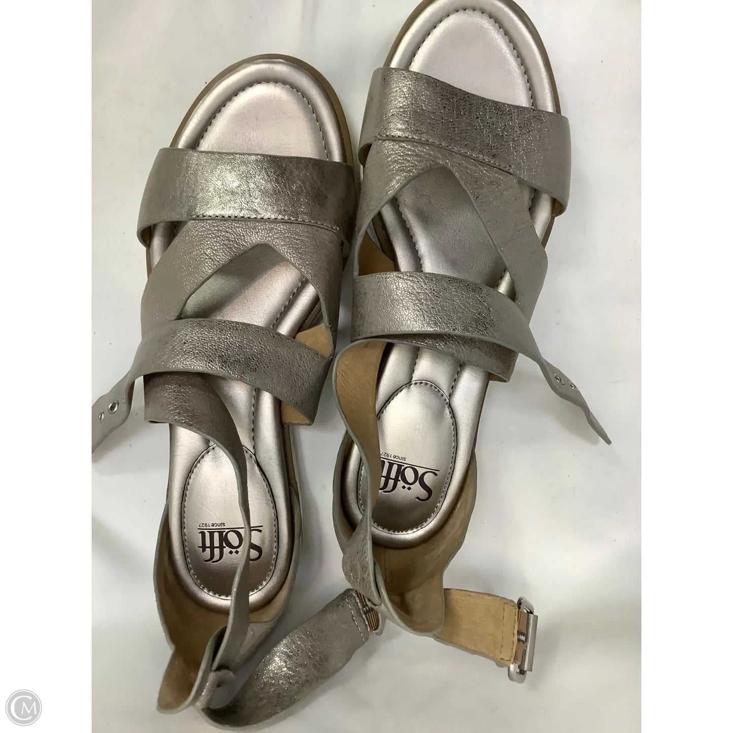 Sandals Flats By Sofft In Silver, Size: 10
