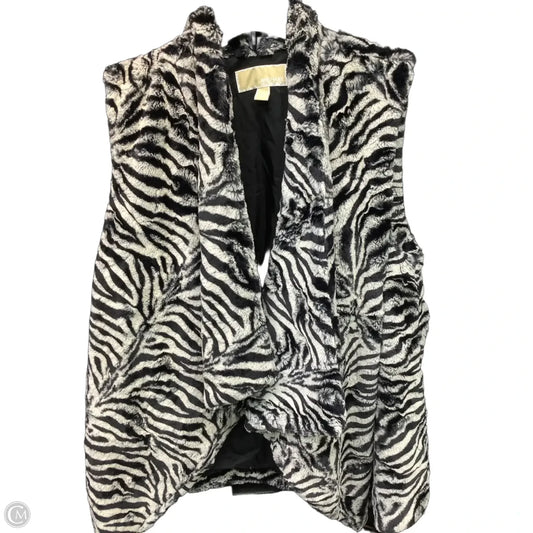 Vest Faux Fur & Sherpa By Michael By Michael Kors In Zebra Print, Size: S
