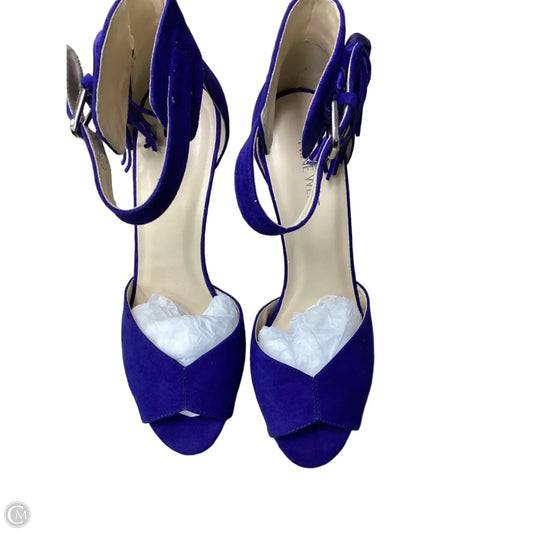 Sandals Heels Stiletto By Nine West In Blue, Size: 8.5