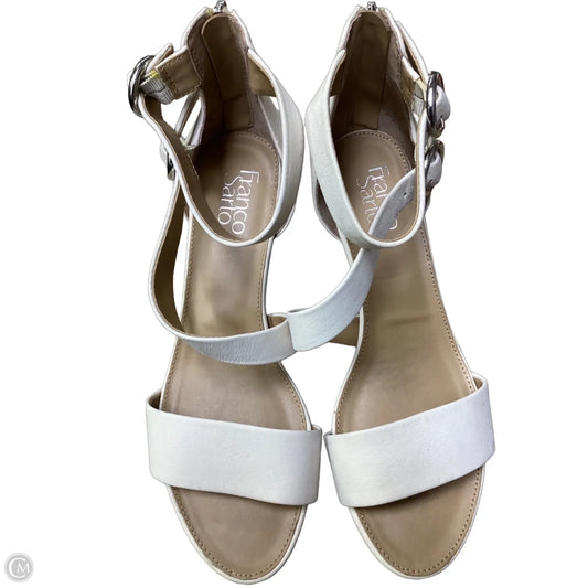Sandals Heels Wedge By Franco Sarto In Beige, Size: 8.5